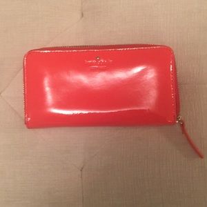 Kate Spade Patent Neon Coral/Orange Wallet